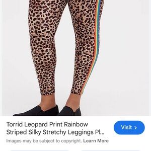 Torrid Leopard Print Leggings with Rainbow Stripe
